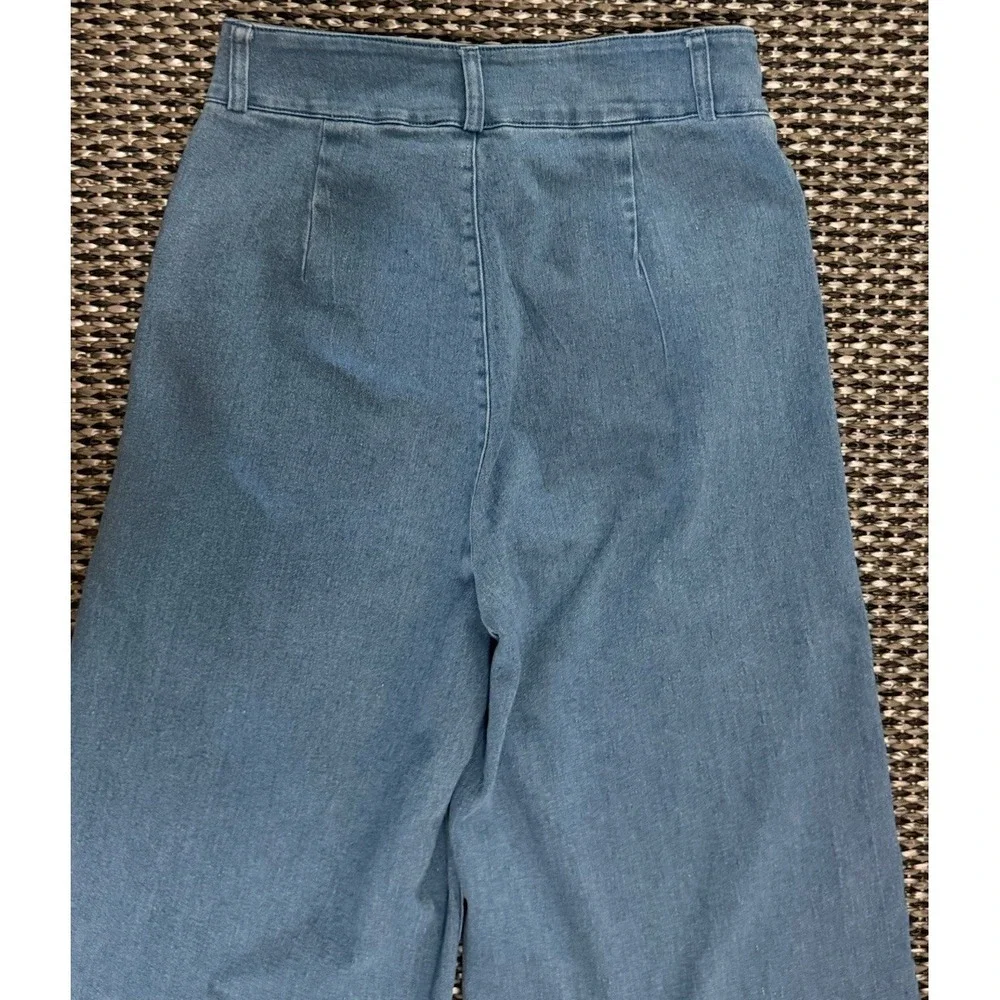 Flying Tomato Anthropologie Boho High Rise Wide Leg Flare Stretch Jeans Sz M - Picture 6 of 10